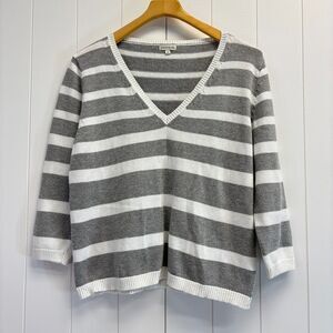 Vintage Boston Proper Striped Box Sweater Women Medium Preppy‎ Hipster Coastal